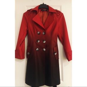 Gradient style red winter coat